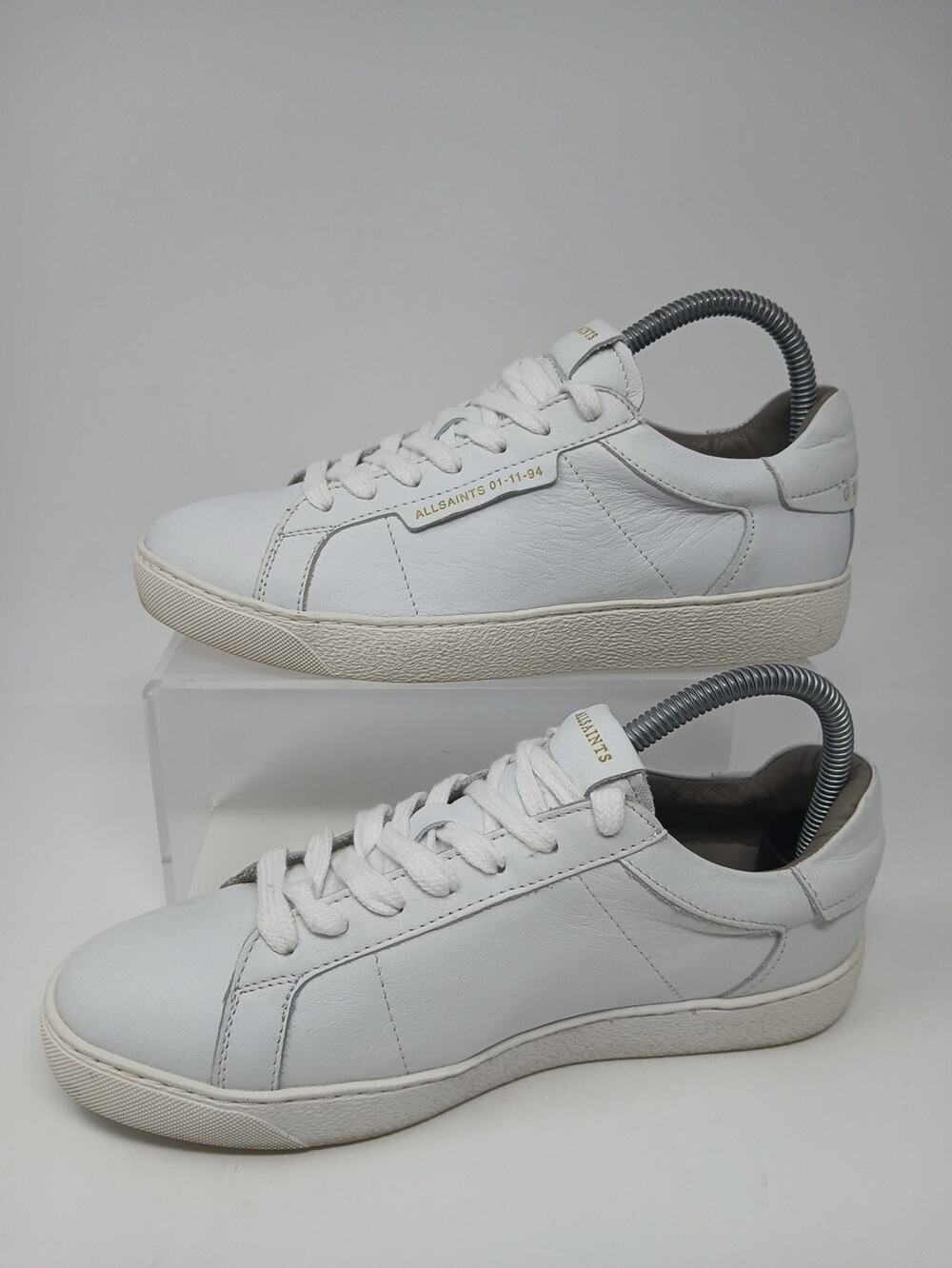Allsaints Shana Low Top Sneakers 01-11-94 Men Size 8 Luxury Shoes Sheer WF081V